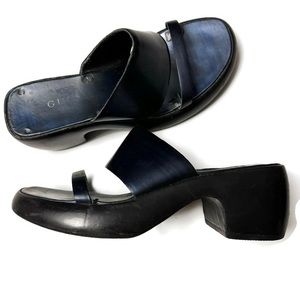 GUCCI Vintage Wood Platform Sandals